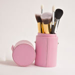 Leather Cosmetics Storage Case - Pink tubby case