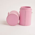 Leather Cosmetics Storage Case - Pink tubby case