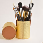 Leather Cosmetics Storage Case - Gold tubbycase